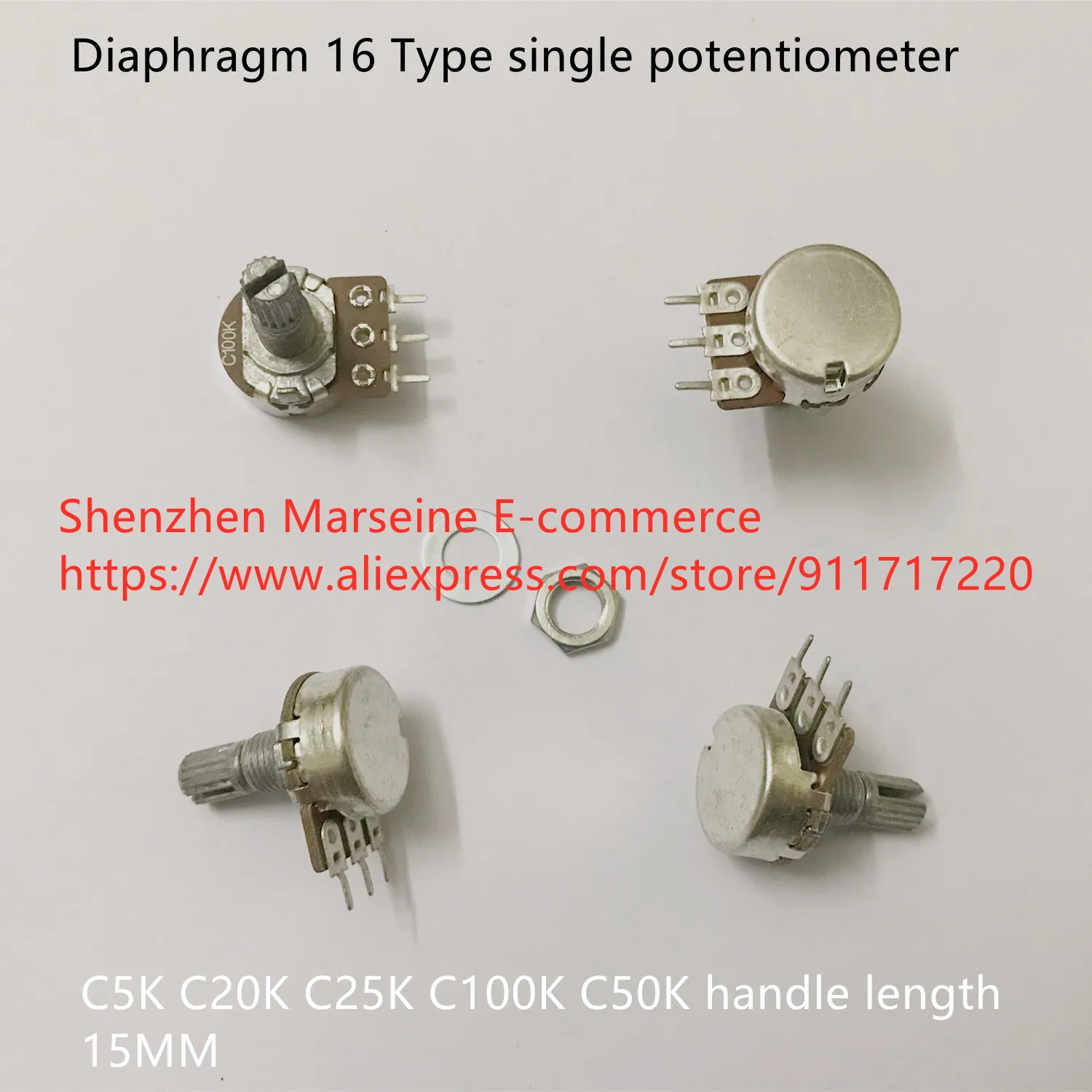 Оригинальный новый 100% импорт диафрагмы 16 Тип одинарный потенциометр C5K C20K C25K C100K