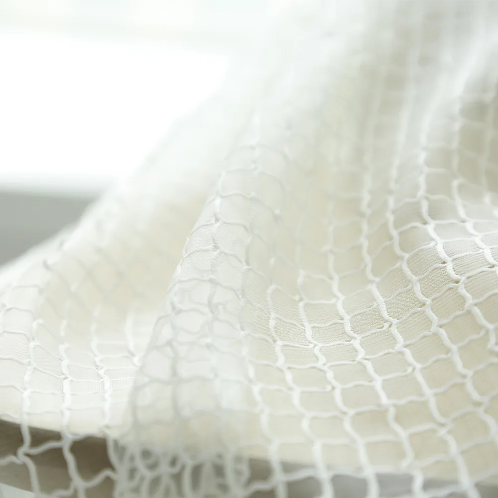 Современные модные простые белые занавески из тюля в клетку для гостиной