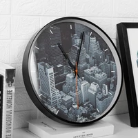 modern landmark building hotel wall clock gray style stylish personality simple quartz clock travel memorial gift