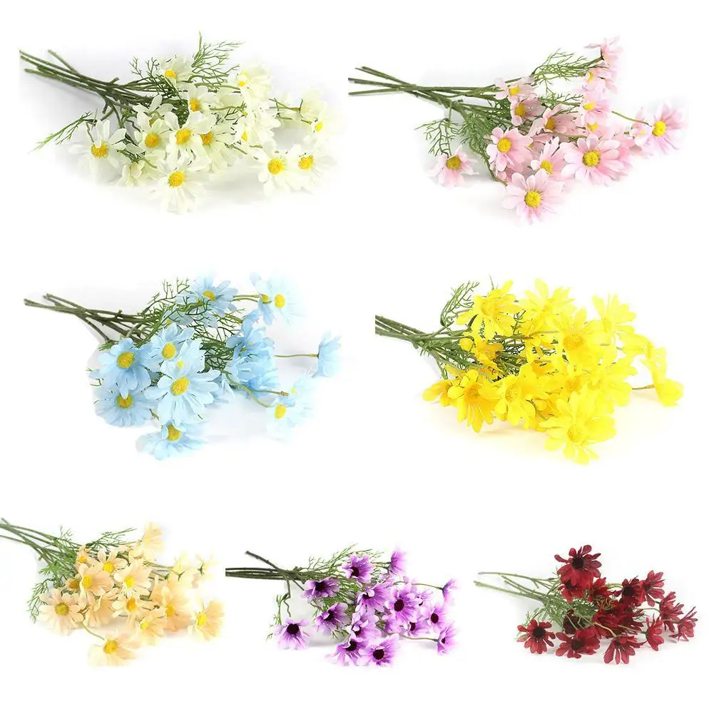 

Daisy Artificial Flowers Silk Autumn Table Decoration Room For Wedding Garden Flowers Plant Fake Accessories Home Branch Lo J8I2