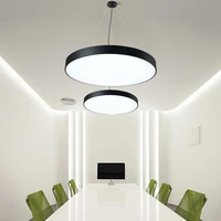 simple modern decorative black round led chandelier pendant lamp for studio office building conference room dance room office
