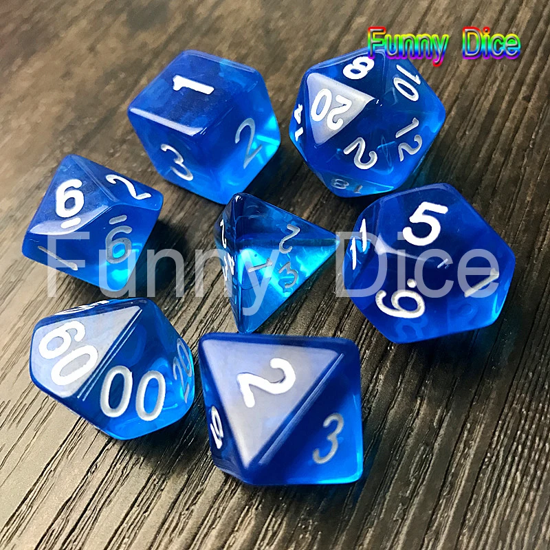 7Pcs Multi Sides Translucent Dnd Die for Playing Games Home TRPG RPG Board Digital Dice Game As Present tor Kit|Кубики| |