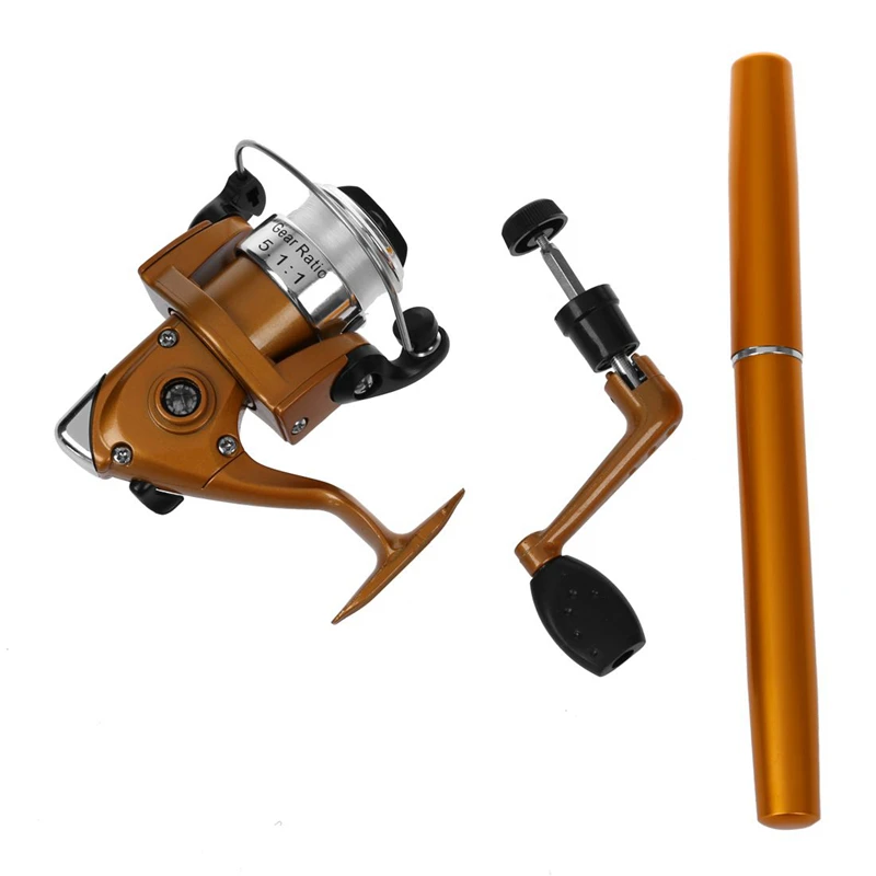 2 комплекта телескопическая удочка форма ручки Портативный 1 м + катушка ниток