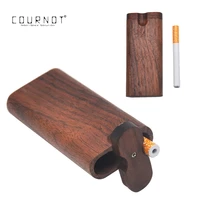cournot rose wood dugout digger one hitter pipe natural wood stash box with ceramic one hitter smoking hand pipe storage box