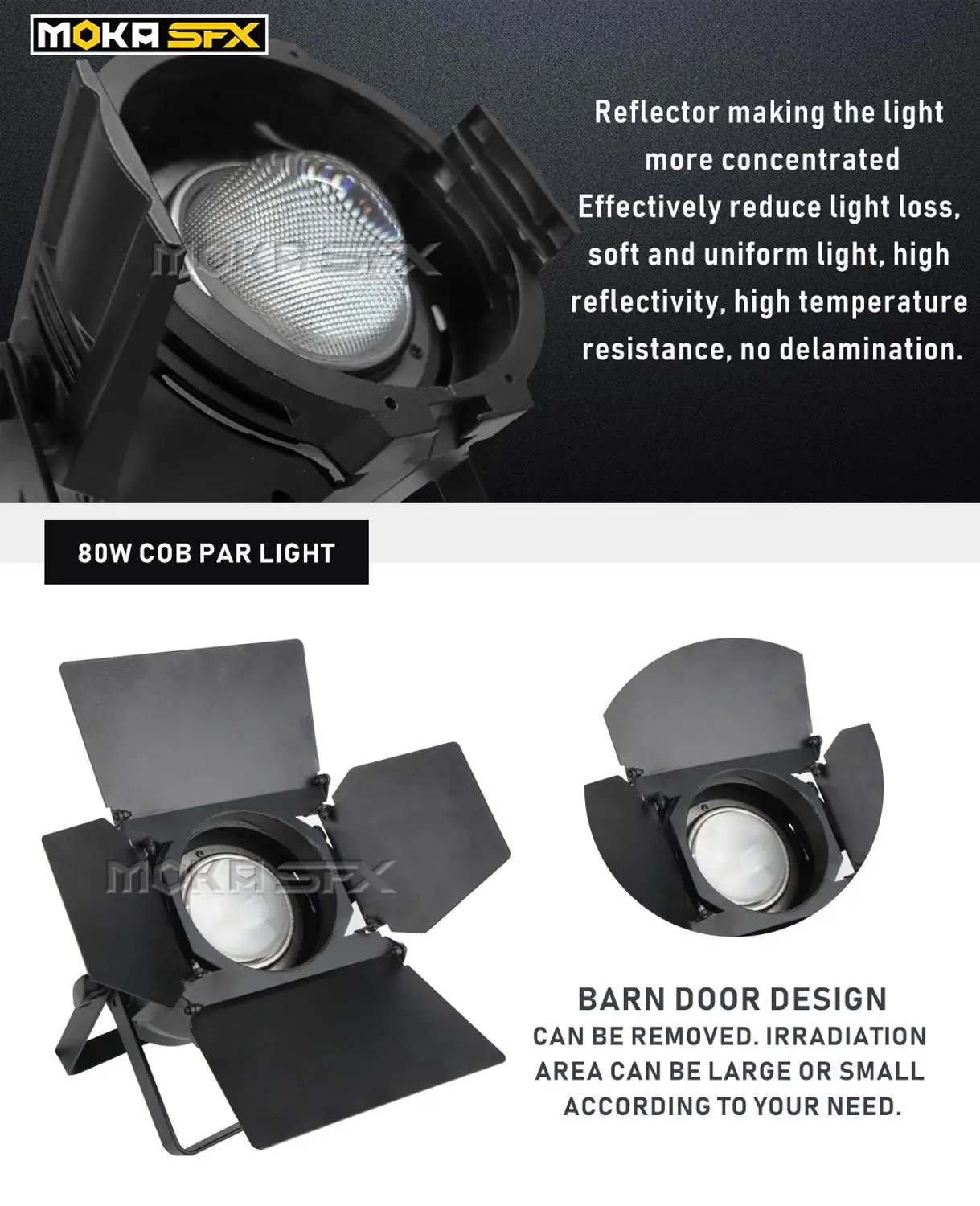Заводская распродажа светодиодный RGBW 4 в 1 Cob par light 80 Вт отражающая лампа освещение