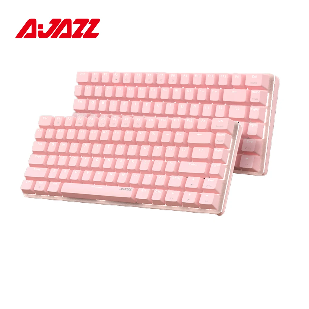 

Ajazz AK33 82keys Anti-ghosting Ergonomic Pink Mechanical Keyboard Durable White Backlight Compatible With Windows XP/Vista/MAC