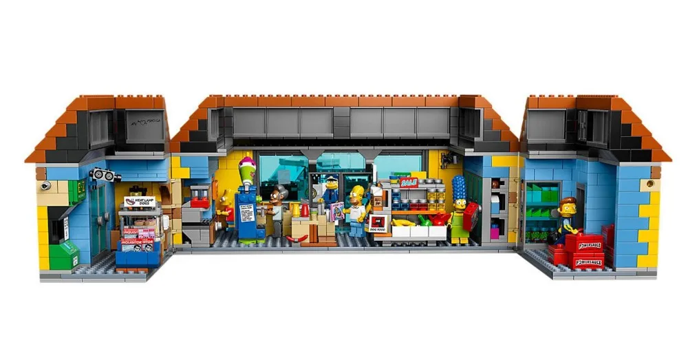 King(83004) 16004 дом KWIK-E-MART супермаркет 2232 шт. Модель Строительный блок кирпичи игрушки подарок для детей 71016