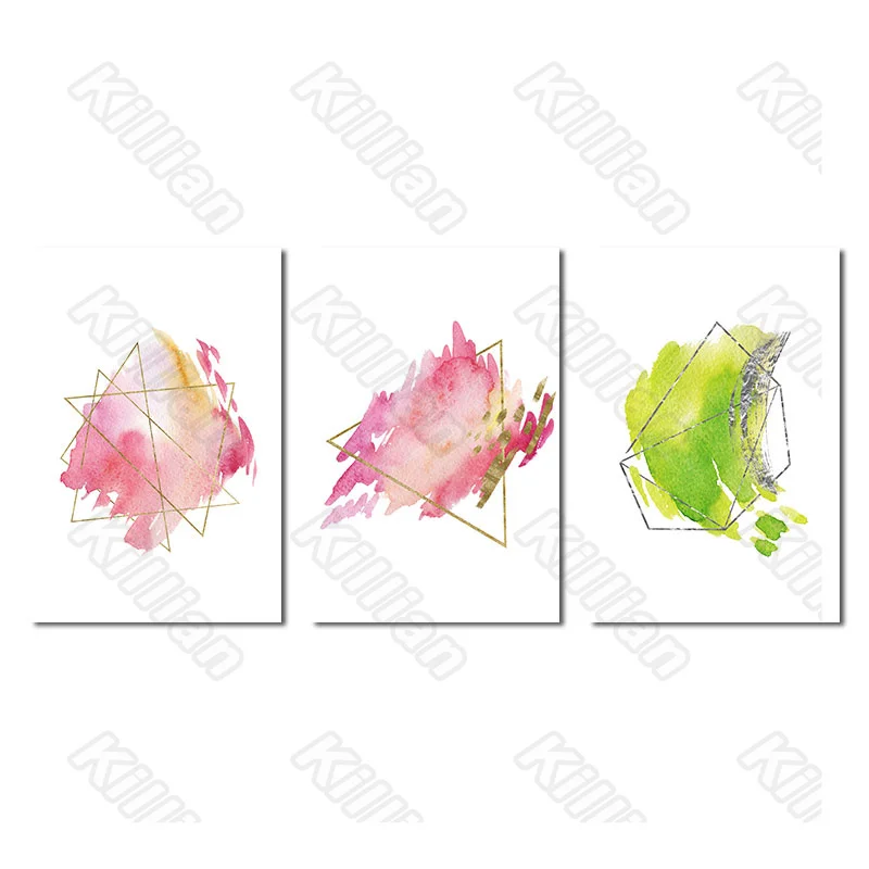 

Modern Abstract Style Pink and Green Poster Frameless Residential Bedroom Decoration Living Room Canvas Painting Hd Print Poster