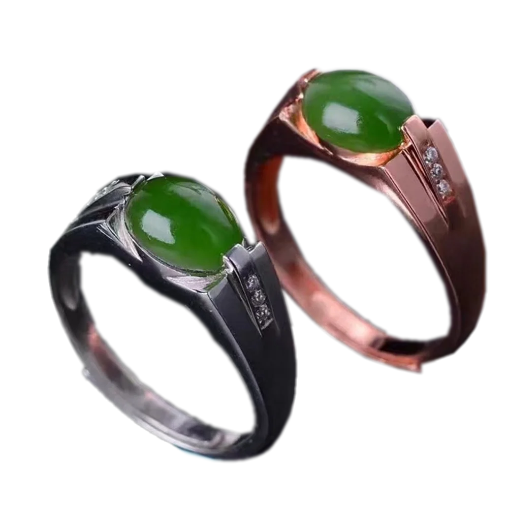 Кольцо мужское из яшмы чистого серебра 100% пробы | Украшения и аксессуары