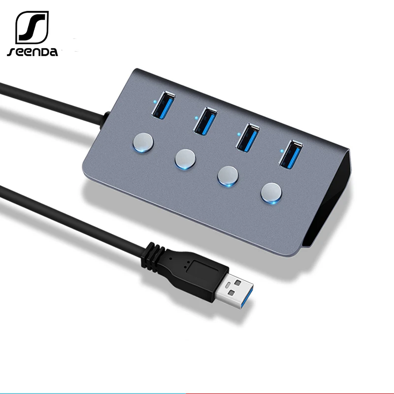 SeenDa суб контроль переключатель 4 Порты и разъёмы USB 3 0 концентратор Алюминий сплав