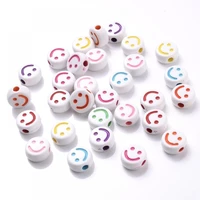 50 500pcs mixed smiling face acrylic beads round flat letter loose beads accessories for jewelry making diy bracelet necklace