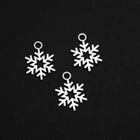 25pcslots 14x19mm antique silver plated snowflake christmas charms winter x mas pendants creative jewelry making parts handmade