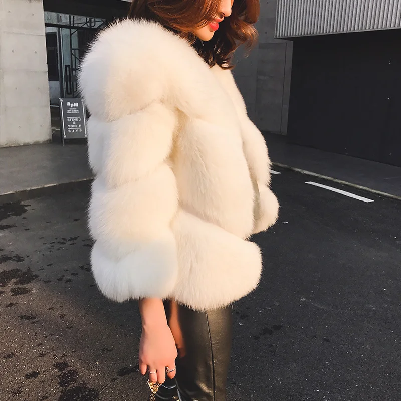 Tatyana furclub, натуральный мех, короткая куртка, пальто, однотонная, зимняя, повседневная, натуральный Лисий мех, теплые пальто для женщин, одежда с воротником, высокое