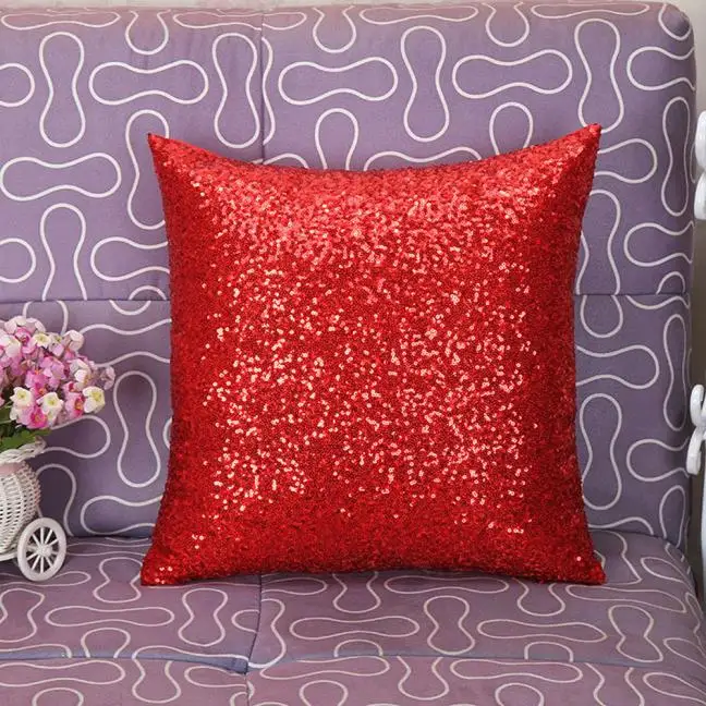 

Silver Sequin Decorative Pillows Glitter Silver Bling Throw Pillow Case Sofa Seat for Home Decor Cushion Cover Cushions Cases