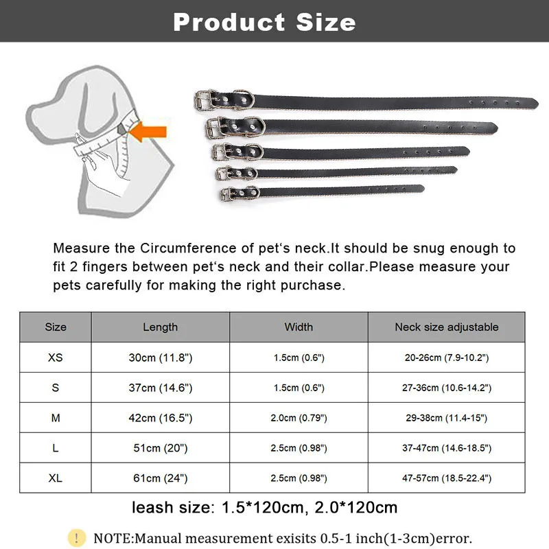 

Genuine Leather Dog Collar and Leash Adjustable Dog Collar Soft Real Leather Training Leash for Pitbull Bulldog Pet Products