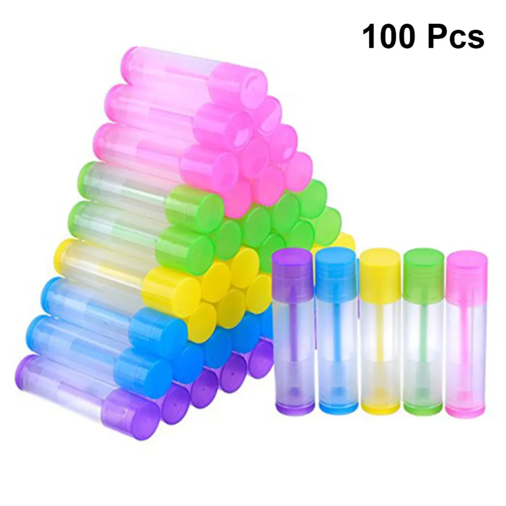 

50pcs Lip Balm Empty Container Clear Tubes with Bottom and Cap