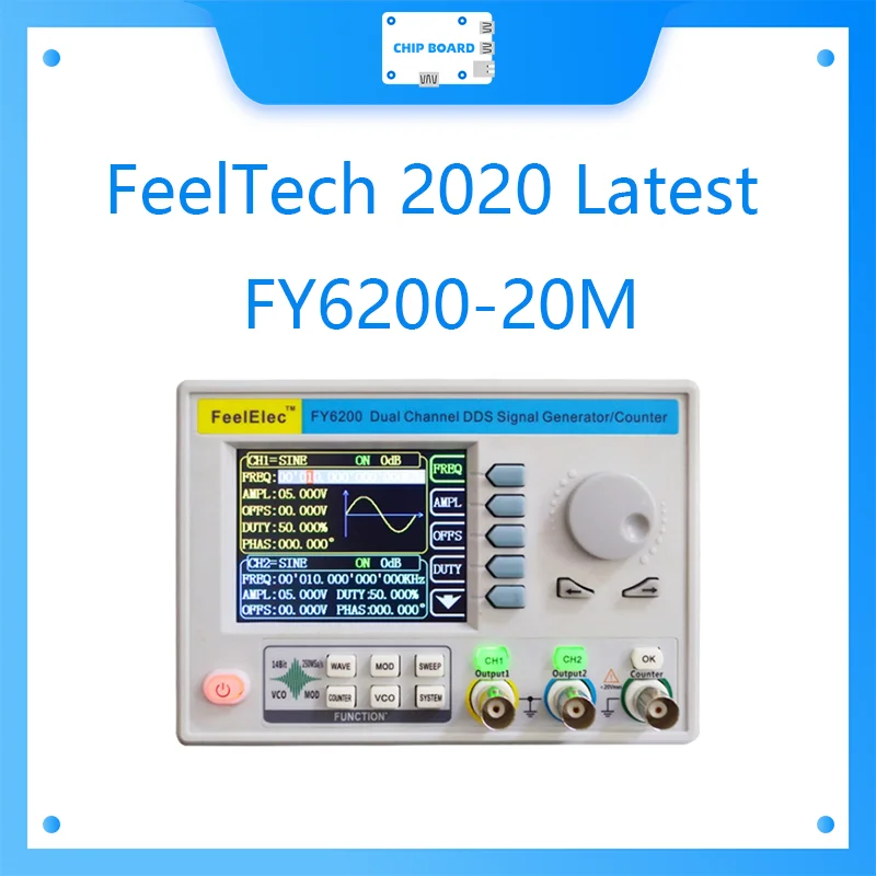 FeelTech 2020 последняя FY6200 20M двухканальный функция произвольной формы DDS генератор