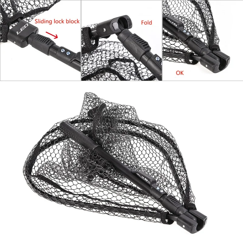

Fishing Net Portable Aluminum Alloy Round Folding Hand Dip Casting Net Fishing Tackle Poratable Landing Net