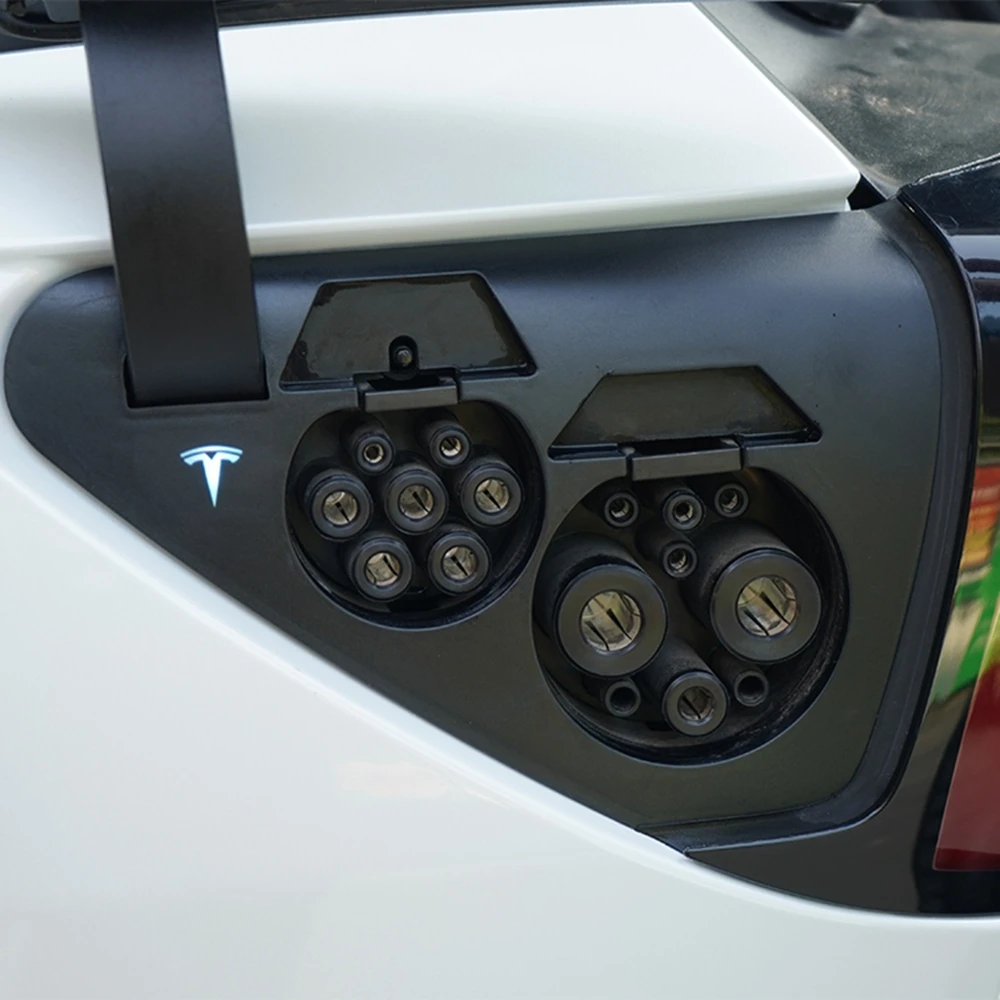 

2pcs Car Charging Port Film Carbon Fiber Decorative Film Sticker Interior Modification for Tesla Model 3 Car Accessories