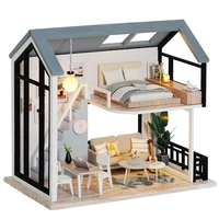 cutebee diy dollhouse kit wooden doll houses miniature dollhouse furniture kit with led toys for children christmas gift ql02