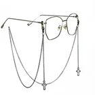 Цепочка для очков с подвеской, металлическая цепь с крестом в форме сердца, для солнцезащитных очков, шнур-держатель, ожерелье