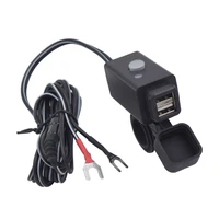dual usb port 12v 24v waterproof motorbike motorcycle handlebar charger adapter power supply socket for phone gps mp4