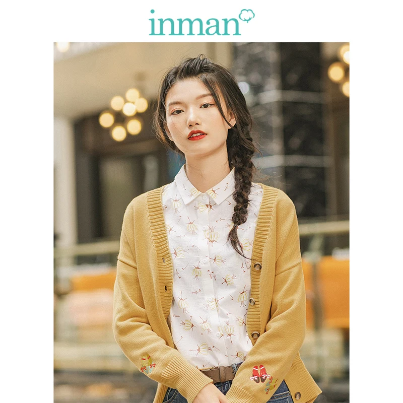 Женский трикотажный кардиган INMAN однотонный минимализм с v образным вырезом