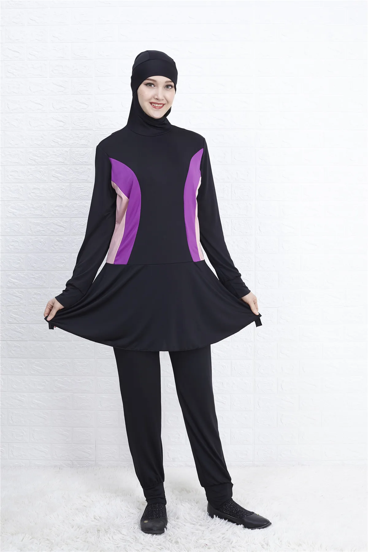 Swimwear Women Arabic Islamic Muslim Full Cover Up 2 Piece Suit Hijab Swimsuit Modest Swim Surf Wear Sport Burkinis Beachwear | Спорт и