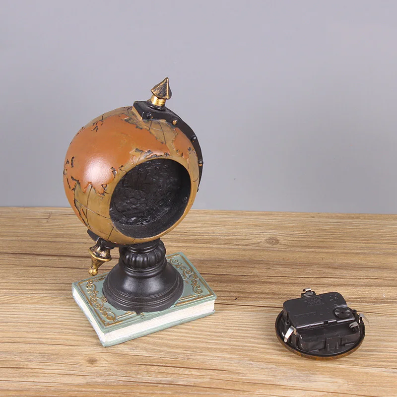 Strongwell European Vintage Globe Clock Model Resin Figurine Art Crafts Ornaments Home Decoration Living Room Birthday Gift | Дом и сад