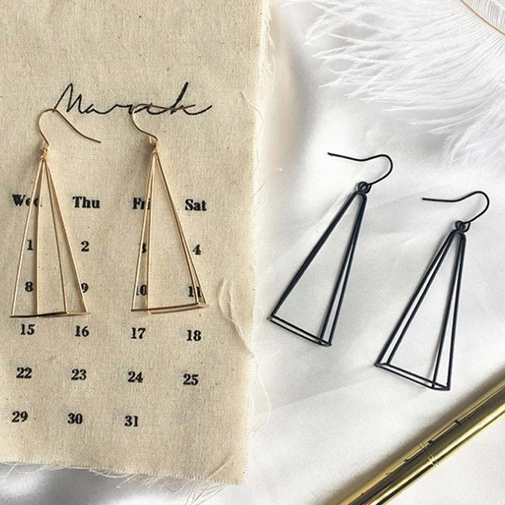 Женские Треугольные Серьги подвески минималистичные серьги в стиле панк с 3D