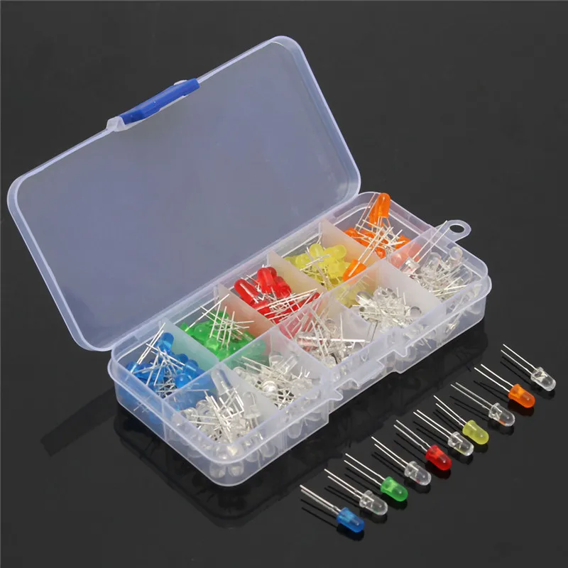 200 шт./лот 5 мм LED диодный свет Круглый Яркий ассортимент Ассорти Набор сделай сам