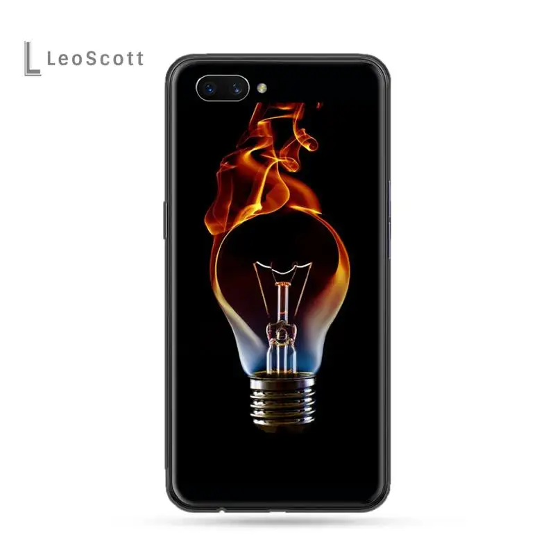 

Warm light bulb ningt Phone Cases For OPPO F 1S 7 9 K1 A77 F3 RENO F11 A5 A9 2020 A73S R15 REALME PRO Soft silicone Shell Cover