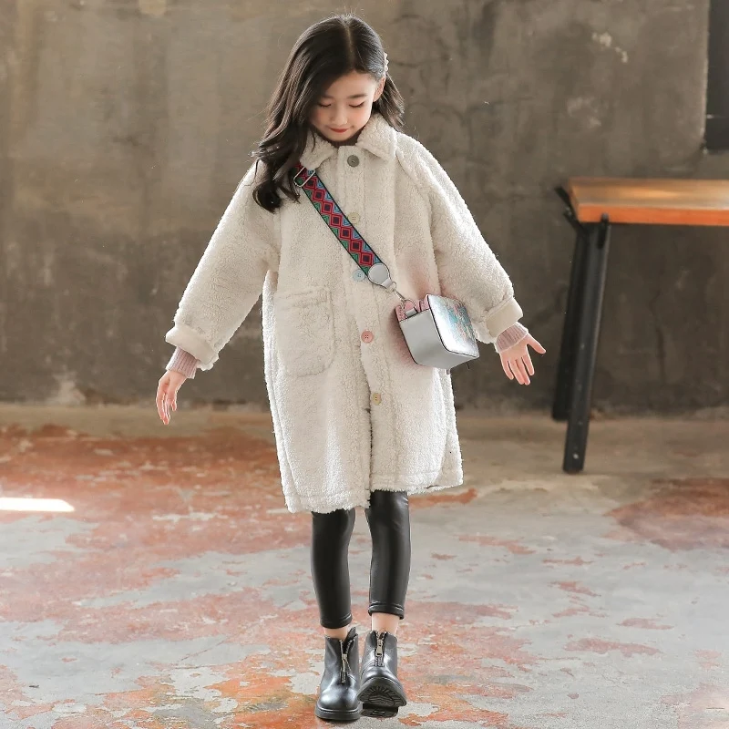 2019 Новинка корейский стиль длинный Свободный плащ для девочек зимняя хлопковая