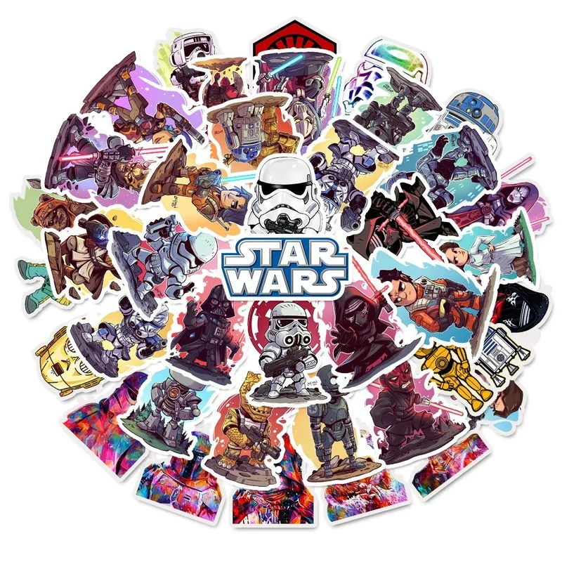 

50pcs Non-repeat Star Wars Star Wars Graffiti Stickers Waterproof Water Cup Computer Luggage Stickers Car Stickers Children Toy