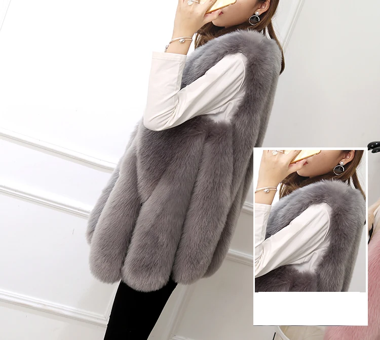 Новинка 2020 меховой жилет роскошный искусственный Лисий Теплый Женский зимние