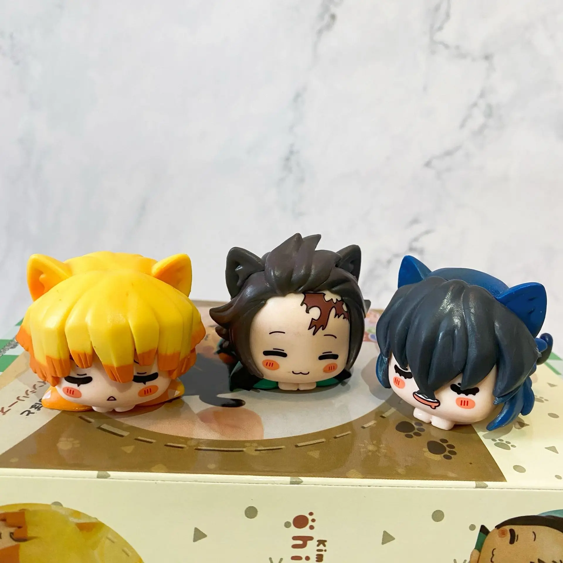 

3PCS/Lot Anime Demon Slayer Action Figure Kawaii Q Version Doll Kimetsu No Yaiba Tanjiro Figurine Mini Decoration PVC Model Toys