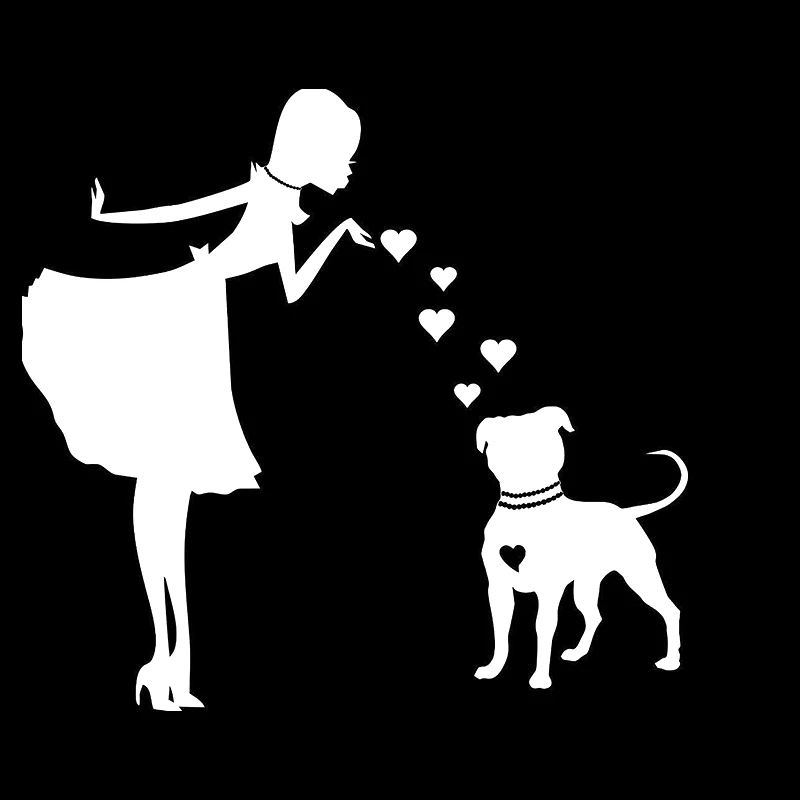 15*14 см питбуль жемчуг владелец питбуля Любовь Сердце виниловая наклейка милая и интересная модная наклейка