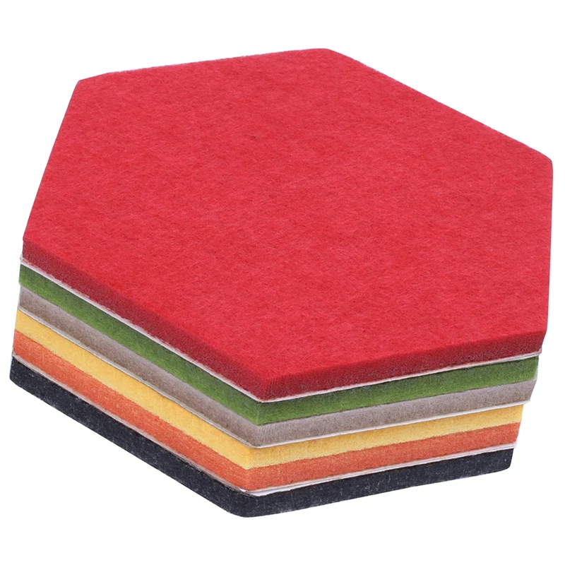 6 цветная Шестигранная фетровая доска булавка пробковая самоклеящаяся настенная