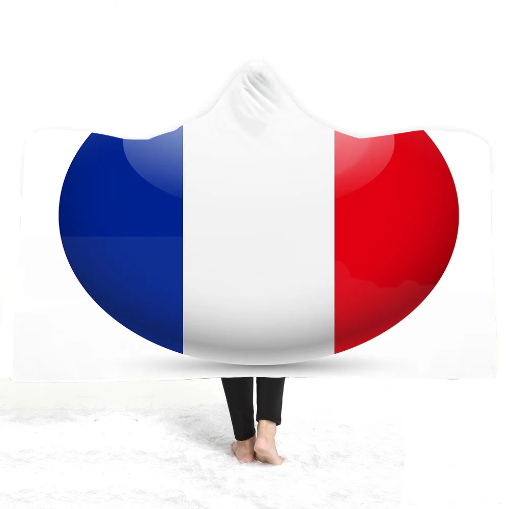 Бесплатная доставка Подарочная флисовая накидка с капюшоном и рисунком флага из