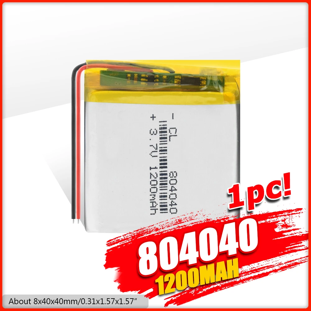 

YCDC 3.7V Lipo cells 804040 1200mah Lithium Polymer Rechargeable Battery For beauty instrument bluetooth GPS mobile Pocket MP5