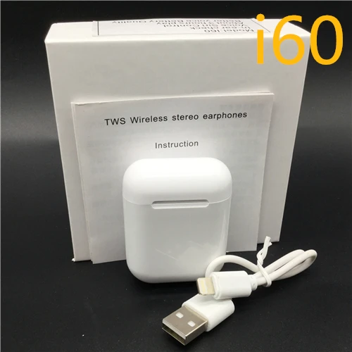 i60 with retai box i60 TWS беспроводные наушники Bluetooth гарнитура невидимые наушники для смартфона pk i11 i12 i7s i20 i30 i14 - Color: i60 with retai box