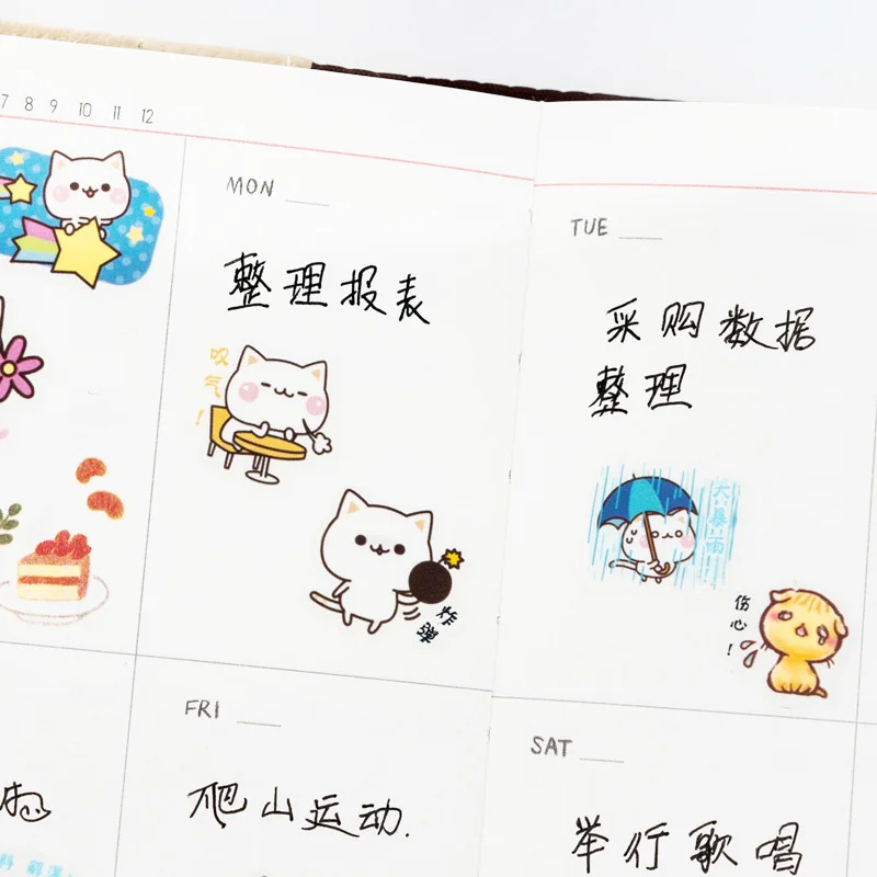Kawaii Cat милые наклейки из мультфильмов наклейки Канцелярские Декоративные наклейки для детей девочек DIY дневник в стиле Скрапбукинг