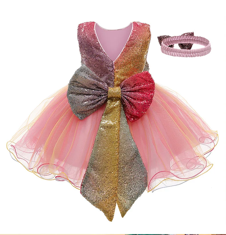 

Kids Clothes Summer Girls Dress Bowknot Wedding Dresses For Women Party Tutu Princess Dress vestidos Clothes Clothing 2-5 Year