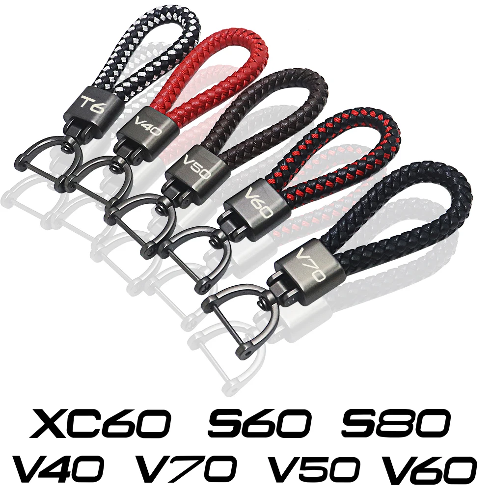 Кожаный брелок для автомобиля аксессуары Volvo xc60 s60 v40 v50 v60 s80 s40 c30 awd c70 s90 t6 v70 v90 xc40 xc70