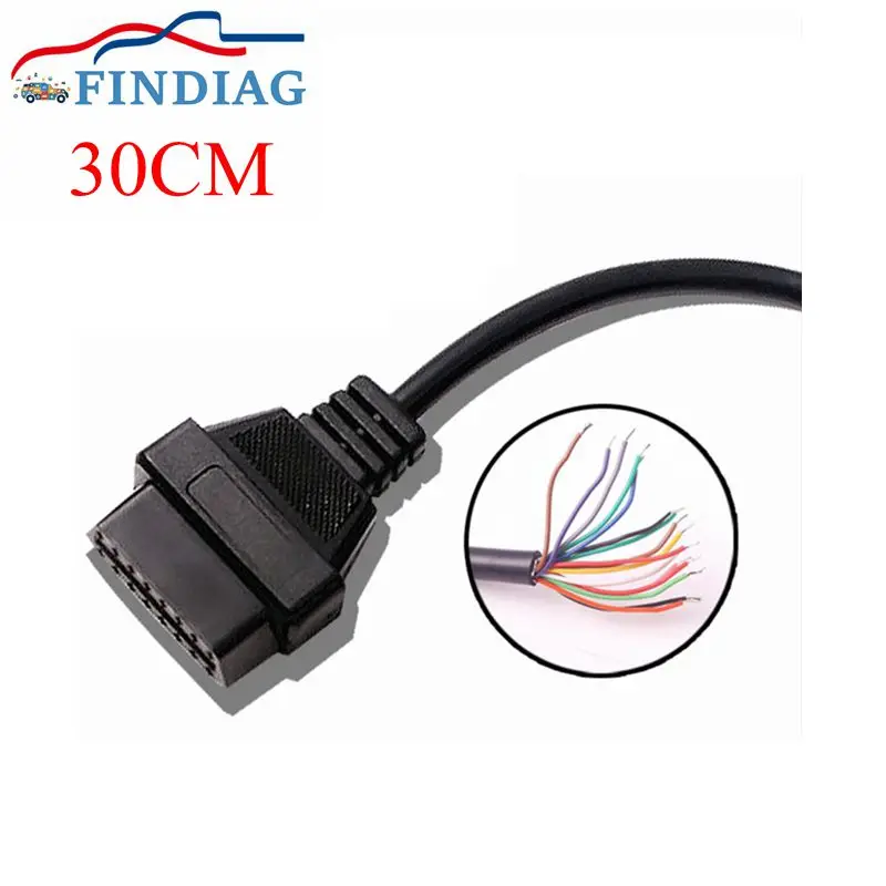 Новейшая модель Гнездовой разъем OBD2 16Pin Открыть Кабель OBDII Для читатель кода