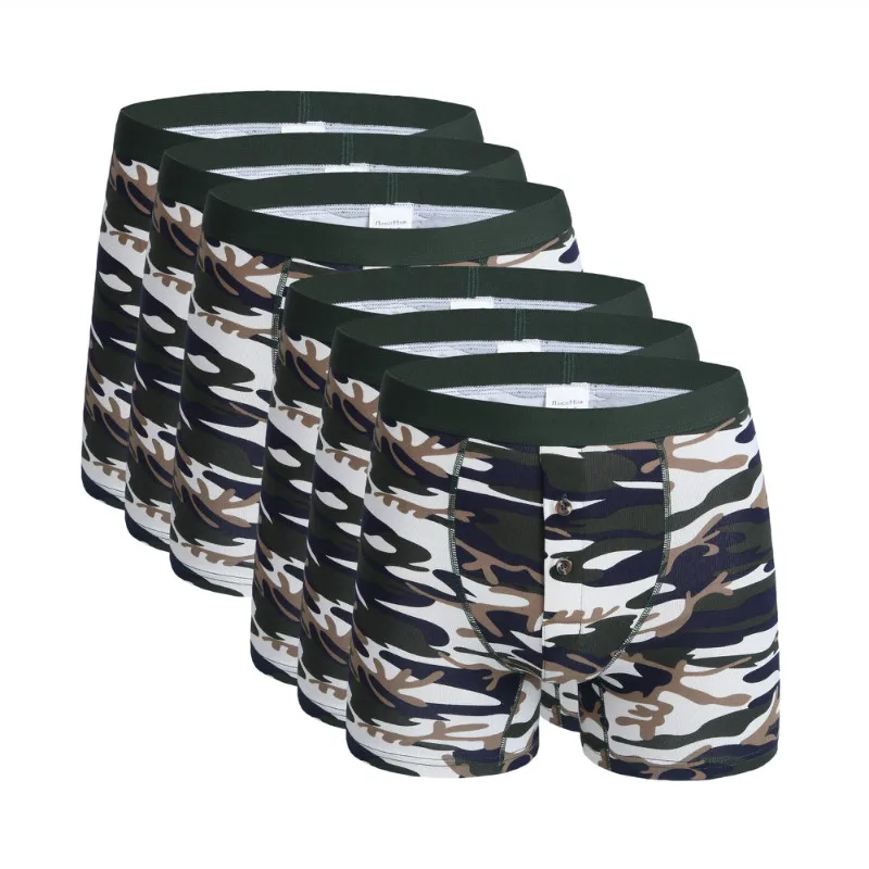 6 Pcs 1145 Green 6 шт./лот, горячее предложение, новая мода, сексуальные Брендовые мужские длинные шорты-боксеры для мужчин, нижнее белье, Mr Underpant, Мужские дышащие боксеры размера плюс, 6XL - Цвет: 6 Pcs 1145 Green