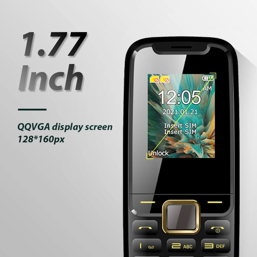 UNIWA ECON D5 разблокированная большая кнопка мобильный телефон Senior 2G GSM беспроводное