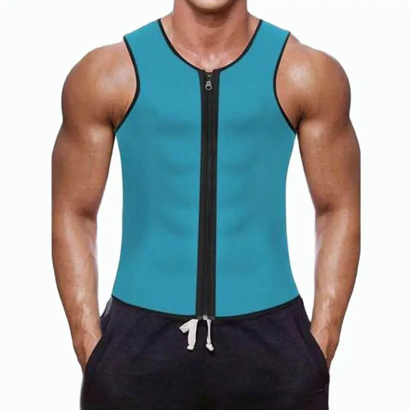 

Мужской спортивный жилет на молнии, спортивный жилет со шлейфом, Приталенный жилет, рубашка для фитнеса, потери веса, пота, костюмы для сауны...