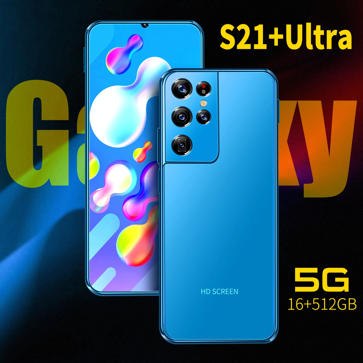 

Galaxy S21 Ultra 6.8 Inch Smartphone 16G 512GB 24MP+48MP Android 10 6800mAh 10 Core Really MTK6889 4G 5G Dual SIM Global Version
