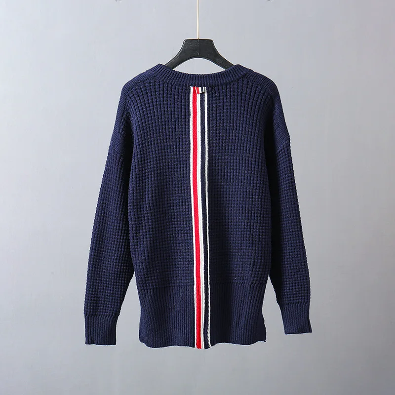 Модные брендовые свитера TB THOM для мужчин облегающие пуловеры с круглым вырезом